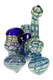 7" Silver Fumed Net Triple Chamber Sherlock Glass Bubbler - B1393