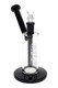 Clear GRAV Medium Upright Bubbler with black base and mouthpiece, 14.5 mm female joint and 14 mm bowl, front angle studio shot for wholesale head-shop listings.