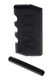 Wholesale GRAV 3.75″ aluminum dugout in black with spring-loaded aluminum taster, CNC grip grooves, front studio angle.