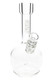 Clear 6.5" GRAV mini round-base water pipe with 10 mm female joint and fixed fission downstem, compact profile on sturdy base for wholesale head-shop showcases.