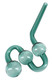 8" teal glass water dog oil burner pipe showing triple bulbs, studio close-up—ideal for wholesale head-shop listings.