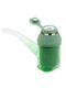 Assembled Flourish Proxy with tethered cap on pipe, three-quarter angle; green glass body and gold trim shown for B2B retail smoke gear pages.