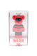 Red Lookah Bear 510 battery boxed; LED face and power icon visible; retail smoke gear packaging, straight front studio view.