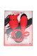Red silicone Casanova teaser with flickering tongue and bullet in retail box; USB-rechargeable dual-motor design for wholesale adult-shop displays.
