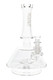 Wholesale 7.5 in GRAV Oracle water pipe, clear borosilicate with 14.5 mm female joint and mushroom perc, front angle on white background.