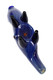 Wholesale 6" silver-fumed glass pig pipe, blue variant with raised ears and snout detail, color-changing finish, straight front studio view.