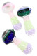 4" Multicolor Slime Squiggle Striped Reverse Glass Pipe - P3009