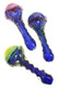 4.5" Gold Fumed Glass Multicolor Swirl Striped Glass Pipe - P3011