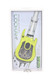 Neon green Lookah Guitar 350 mAh 510 battery boxed; lanyard clip detail and LED panel; smoke-shop wholesale listing, straight-on view. Neon green Lookah Guitar 350 mAh 510 battery boxed; lanyard clip detail and LED panel; smoke-shop wholesale listing, straight-on view.