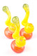 4" Mini Rasta Frit Glass Sherlock Bubbler - B1452