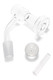 GRAV quartz slurper bucket set with 14.5 mm male joint, 20 mm marble and terp pillar; wholesale dab accessory kit, clear studio top view on white.