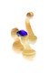 Color-changing silver-fumed sherlock bubbler, dual chambers with spiral stripes and cobalt bridge, left-side view for head-shop retail display Color-changing silver-fumed sherlock bubbler, dual chambers with spiral stripes and cobalt bridge, left-side view for head-shop retail display