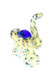 7-inch color-changing double-chamber sherlock bubbler with blue dotted accents and cobalt bridge, right-side view for head-shop wholesale listings 7-inch color-changing double-chamber sherlock bubbler with blue dotted accents and cobalt bridge, right-side view for head-shop wholesale listings