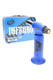 Cobalt blue Inferno Pro torch and toolbox tin, side profile — wholesale display-ready torch lighter for retail smoke shops.