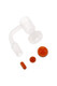 14.5 mm male frosted terp slurper banger with amber 20 mm, 12 mm marbles and 6×14 mm pillar; wholesale dab kit shown top-down on white background.