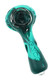 Teal and black EYCE silicone spoon pipe with glass bowl, front angle for smoke shop restock