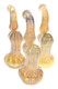 7-inch silver-fumed sherlock bubblers with color-changing amber tones and net striping, grouped front angle for head-shop wholesale merchandising