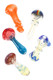 Vibrant 3–3.5" glass spoon pipes—orange, blue, clear, red & yellow—ideal wholesale smoke-shop inventory booster.