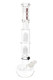 ROOR Tech 17" bubble-base water pipe, clear glass with black/red decal, double tree percs, ice pinch and 18.8 mm joint, front view for head-shop buyers. ROOR Tech 17" bubble-base water pipe, clear glass with black/red decal, double tree percs, ice pinch and 18.8 mm joint, front view for head-shop buyers.