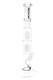 ROOR Tech 17" clear GoG straight tube, black logo, double four-arm trees, ice pinch and 14.5 mm bowl, catalog-style product image for retail resale. ROOR Tech 17" clear GoG straight tube, black logo, double four-arm trees, ice pinch and 14.5 mm bowl, catalog-style product image for retail resale.