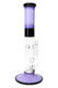 ROOR Tech 14" straight tube, purple & black band variant, stemless design with showerhead perc, ice pinch and flared base, catalog-style image. ROOR Tech 14" straight tube, purple & black band variant, stemless design with showerhead perc, ice pinch and flared base, catalog-style image.