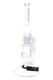 ROOR Tech 14" stemless straight tube, blue decal, tree to showerhead perc stack, wide round base, front angle on white for wholesale head-shop listings. ROOR Tech 14" stemless straight tube, blue decal, tree to showerhead perc stack, wide round base, front angle on white for wholesale head-shop listings.