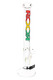 ROOR 18" clear straight tube for wholesale, rasta logo, 50 mm body with ice pinch and 18.8 mm GoG joint, studio white front angle for head-shop buyers. ROOR 18" clear straight tube for wholesale, rasta logo, 50 mm body with ice pinch and 18.8 mm GoG joint, studio white front angle for head-shop buyers.