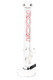 ROOR 18" straight tube, white outline red logo variant, 5 mm thick glass with ice pinch and clear 14.5 mm bowl, clean front view for B2B listings.