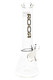 ROOR Zeaker 14" clear beaker, gold logo variant, 5 mm borosilicate with pinched mouthpiece and downstem; catalog front view for retail smoke gear. ROOR Zeaker 14" clear beaker, gold logo variant, 5 mm borosilicate with pinched mouthpiece and downstem; catalog front view for retail smoke gear.