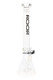 ROOR Tech 18" stemless beaker, bold black decal variant, showerhead perc with 18.8 mm GoG joint, retail smoke gear image on white background. ROOR Tech 18" stemless beaker, bold black decal variant, showerhead perc with 18.8 mm GoG joint, retail smoke gear image on white background.