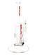 Red RooR decal affixed to clear glass water pipe.