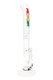 White and clear glass tall RooR wholesale water pipe with ice pinch and rasta decal.