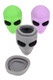 Green, purple and gray novelty extraterrestrial rubber wax jars.