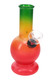 Single matte rasta gradient mini bong with carb hole.