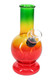 Individual transparent rasta glass bong with standard connection.