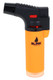 Blink Neon Lites butane torch lighter for wholesale buyers, orange body with red safety slider and flame adjuster; right-side profile studio shot.