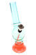 Blue and orange 6" acrylic water pipe with metal bowl for head-shop supplies showcases
