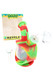 Rasta swirl Ooze Kettle silicone/glass bubbler with quartz banger, flower bowl and retail box—wholesale head-shop hybrid water pipe, studio cutout. Rasta swirl Ooze Kettle silicone/glass bubbler with quartz banger, flower bowl and retail box—wholesale head-shop hybrid water pipe, studio cutout.