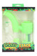 Green Glow Ooze Stack silicone/glass water bubbler packaged in display-ready box, components shown, front view for retail smoke-shop wholesale. Green Glow Ooze Stack silicone/glass water bubbler packaged in display-ready box, components shown, front view for retail smoke-shop wholesale.