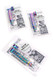 Blister-carded rainbow metallic bike-chain metal hand pipe with five silver screens, peg-ready packaging shown in multiples for wholesale smoke-shop buyers.