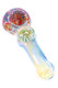 5" Silver Fumed Frit Floral Marble Glass Pipe - P3193
