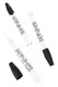 Wholesale 5-inch White Rhino Pyrex dab straws, clear 12 mm glass with black silicone caps, angled flat-lay of three pieces.