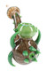 Head-shop supply: silver fumed frit eyeball bubbler, 6.5-inch sherlock style with raised spikes and marble grip, top perspective on white background.
