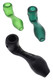 Trio of GRAV frosted glass mini spoon pipes—lime green, deep green, and matte black—top view for wholesale head-shop listings. Trio of GRAV frosted glass mini spoon pipes—lime green, deep green, and matte black—top view for wholesale head-shop listings.