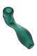 GRAV deep green frosted glass mini spoon pipe, angled close view highlighting bowl and tapered mouthpiece for wholesale smoke retailers. GRAV deep green frosted glass mini spoon pipe, angled close view highlighting bowl and tapered mouthpiece for wholesale smoke retailers.