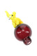 Yellow elephant on deep maroon bubble carb cap; close three-quarter studio view for wholesale head-shop listings.