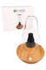 Zenco Uno Wood finish shown with retail box; glass cup seated on base, three-quarter overhead view for B2B product pages.
