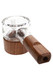 Clear borosilicate Granby hand pipe with dark walnut mouthpiece and base, 3.9 inches; wholesale head-shop pipe shown close on white, bowl top view.