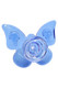 Light blue butterfly-shaped 14.5 mm glass bowl, close front view showing bowl cavity and wings; small replacement part for head-shop wholesale pages.