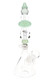 Mint-accent assembled beaker water pipe with matching stacked neck sections, straight-on studio shot; compact glass kit for wholesale catalogs. Mint-accent assembled beaker water pipe with matching stacked neck sections, straight-on studio shot; compact glass kit for wholesale catalogs.